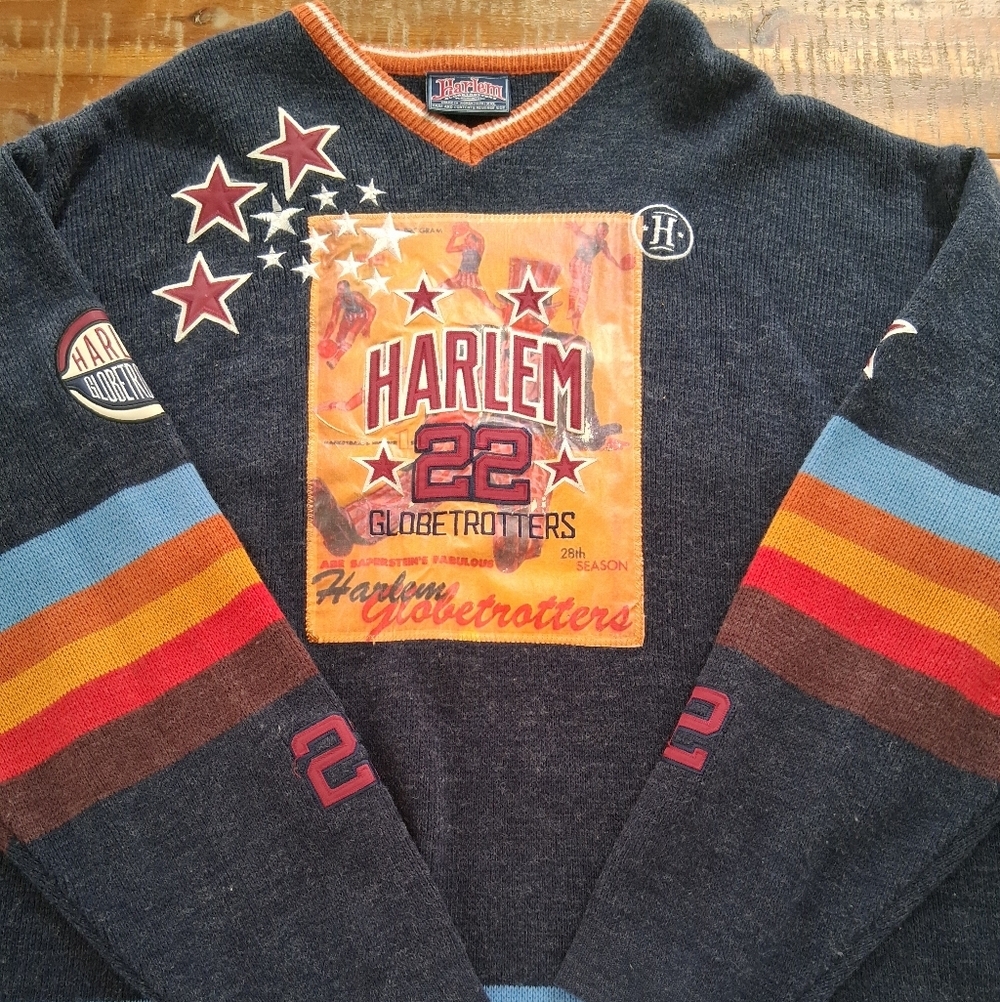 Platinum FUBU Edition Harlem Globetrotters Sweater with Colorful Stripes